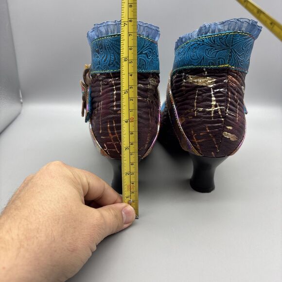 Colorful Ankle Boots with Floral Accent - Picture 5 of 11